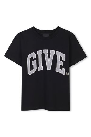 Black organic cotton T-shirt GIVENCHY KIDS | H3073809B